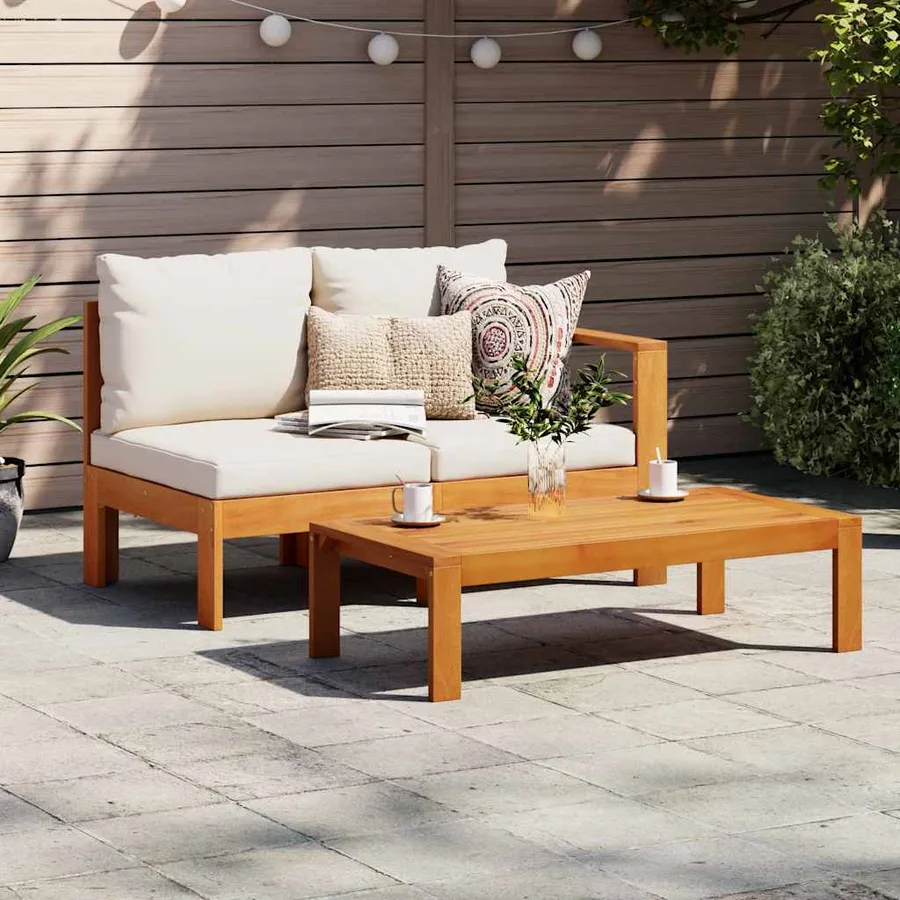 Table de jardin 100x50x27 cm bois d'acacia solide - 3