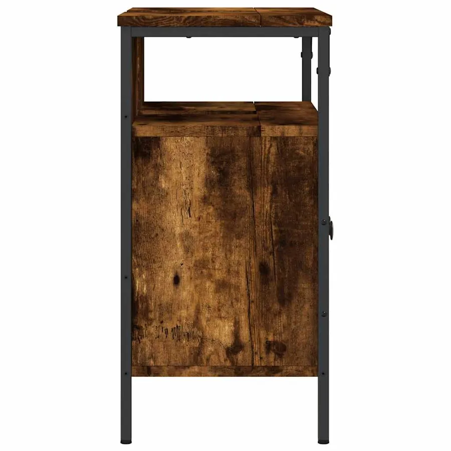 Armoire lavabo de salle de bain chêne fumé 60x30x60 cm - 7