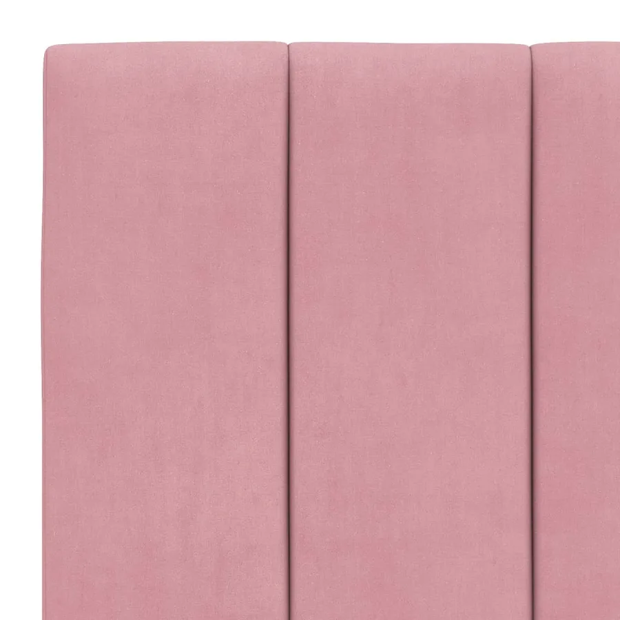 Cadre de lit avec LED sans matelas Hanko rose 80x200 cm velours - 11