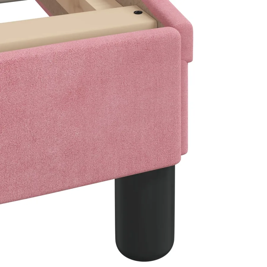 Cadre de lit avec LED sans matelas Hanko rose 80x200 cm velours - 12