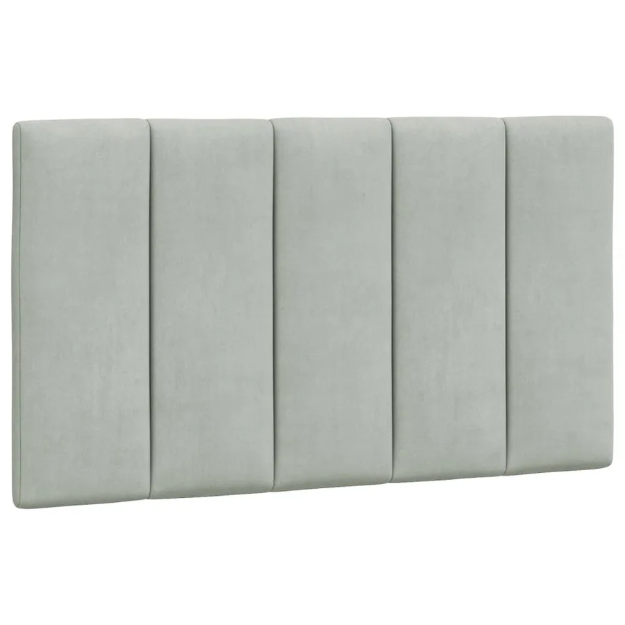 Lit avec matelas Hanko gris clair 80x200 cm velours - 5