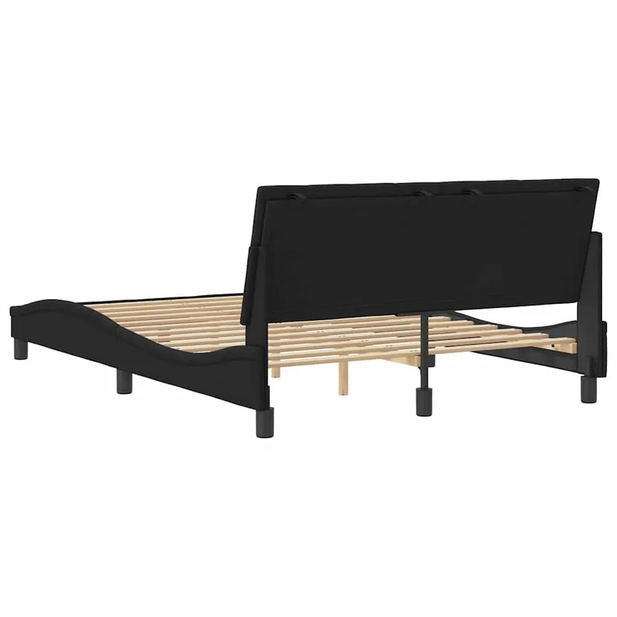 Cadre de lit sans matelas Hanko noir 140x200 cm velours - 7