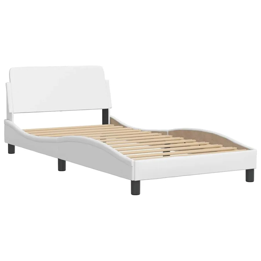 Cadre de lit sans matelas Hvar blanc 100x200 cm similicuir - 5