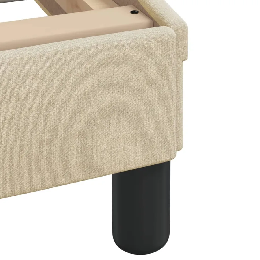 Cadre de lit avec LED sans matelas Hvar crème 100x200 cm tissu - 12