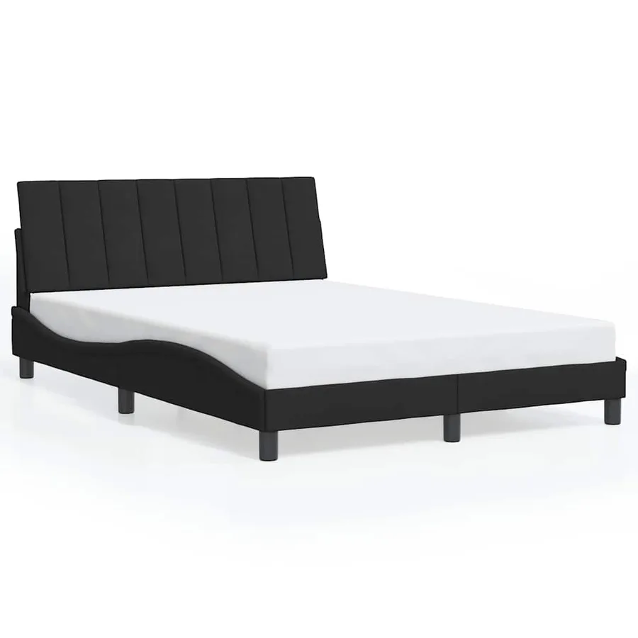 Cadre de lit sans matelas Hanko noir 120x200 cm velours - 2
