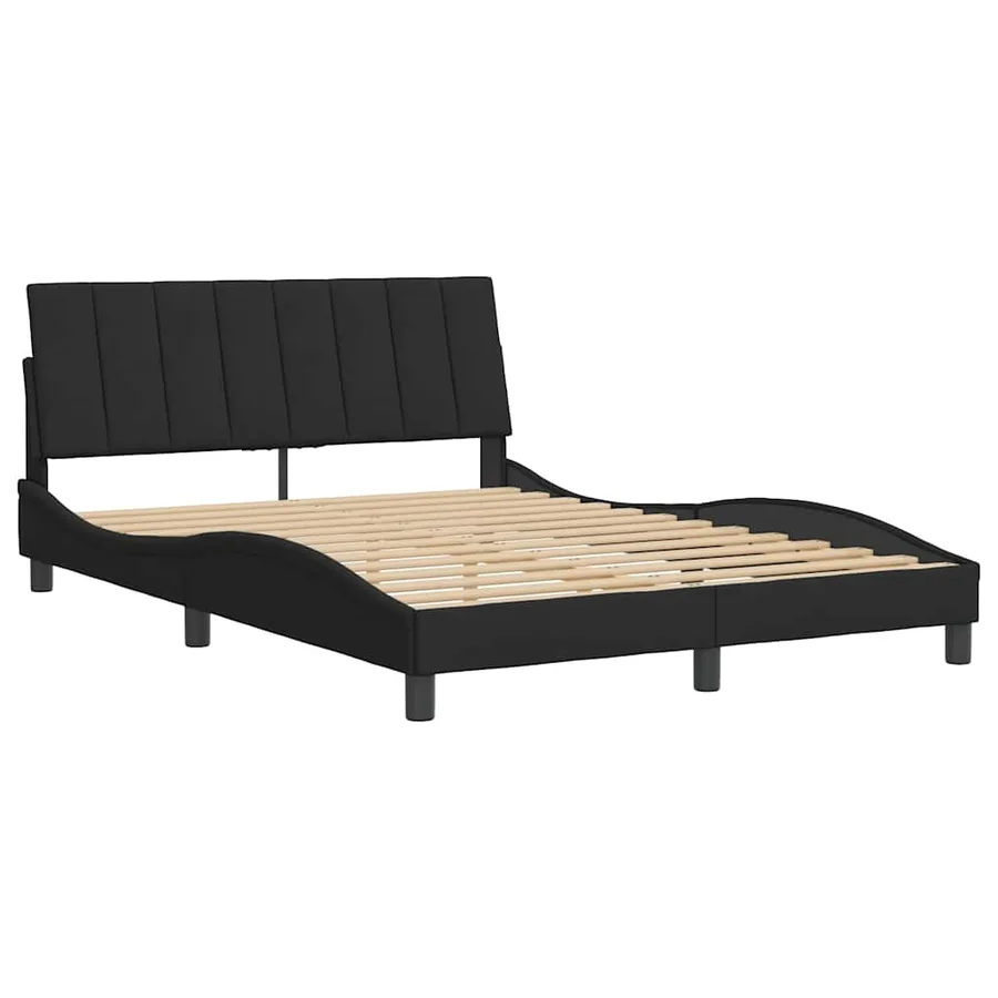 Cadre de lit sans matelas Hanko noir 120x200 cm velours - 3