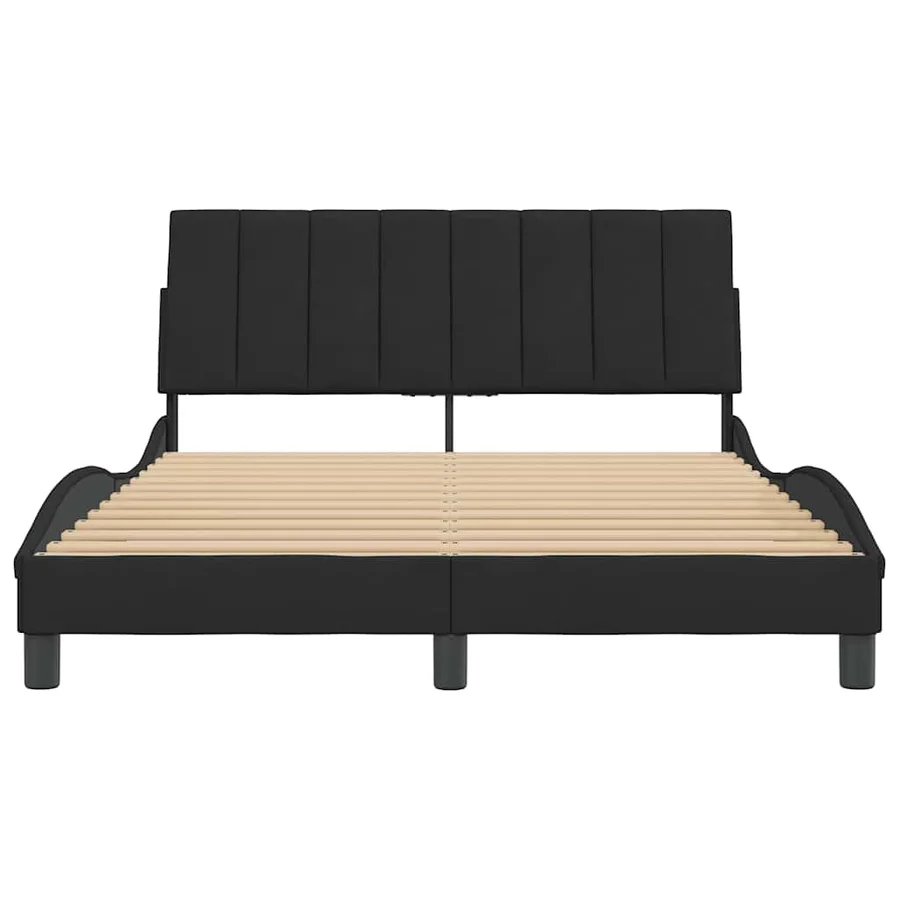 Cadre de lit sans matelas Hanko noir 120x200 cm velours - 5