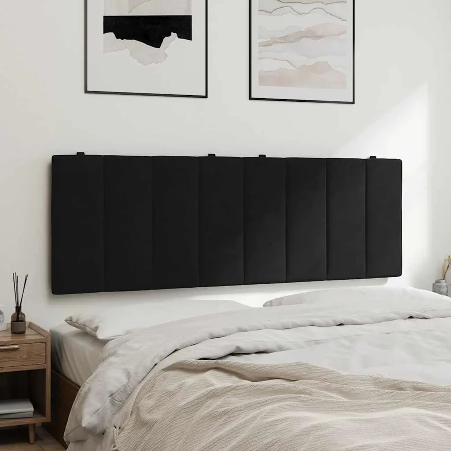 Coussin de tête de lit Hanko noir 120 cm velours - 4