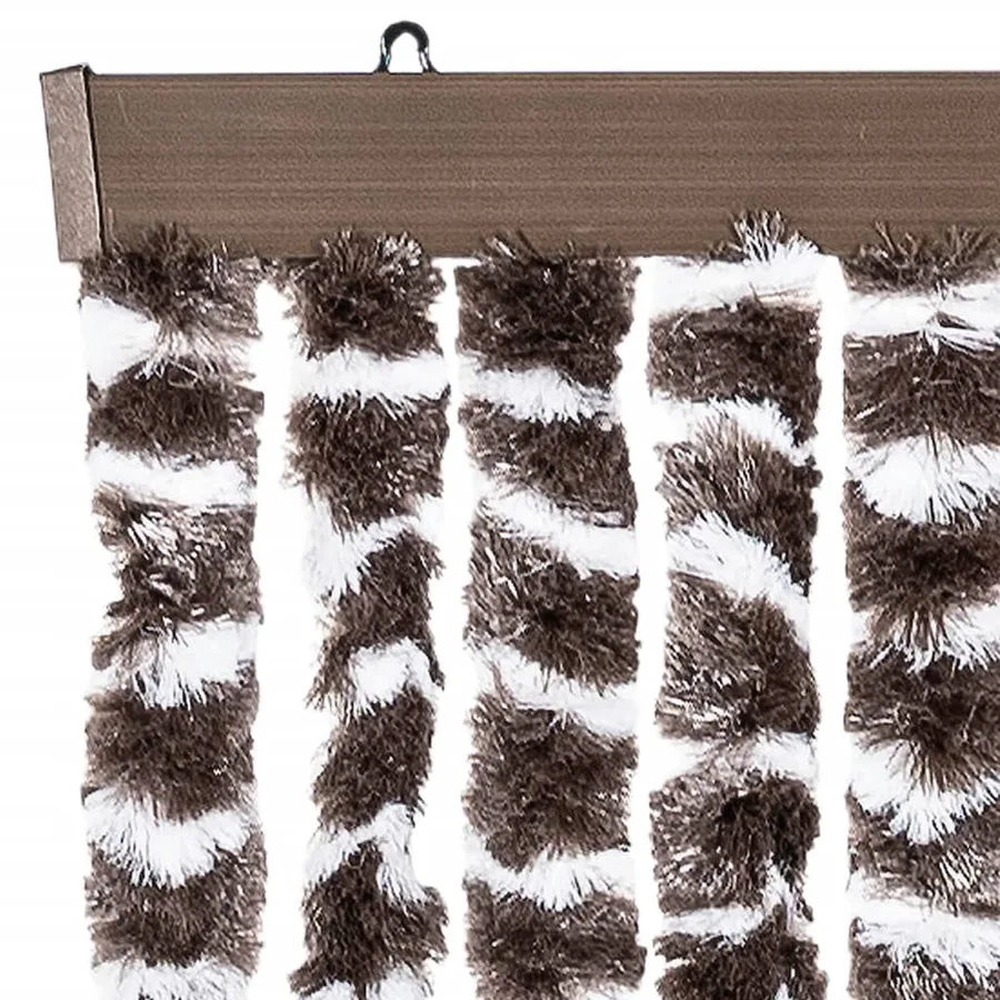Rideau anti-mouches marron et blanc 90x200 cm chenille - 4