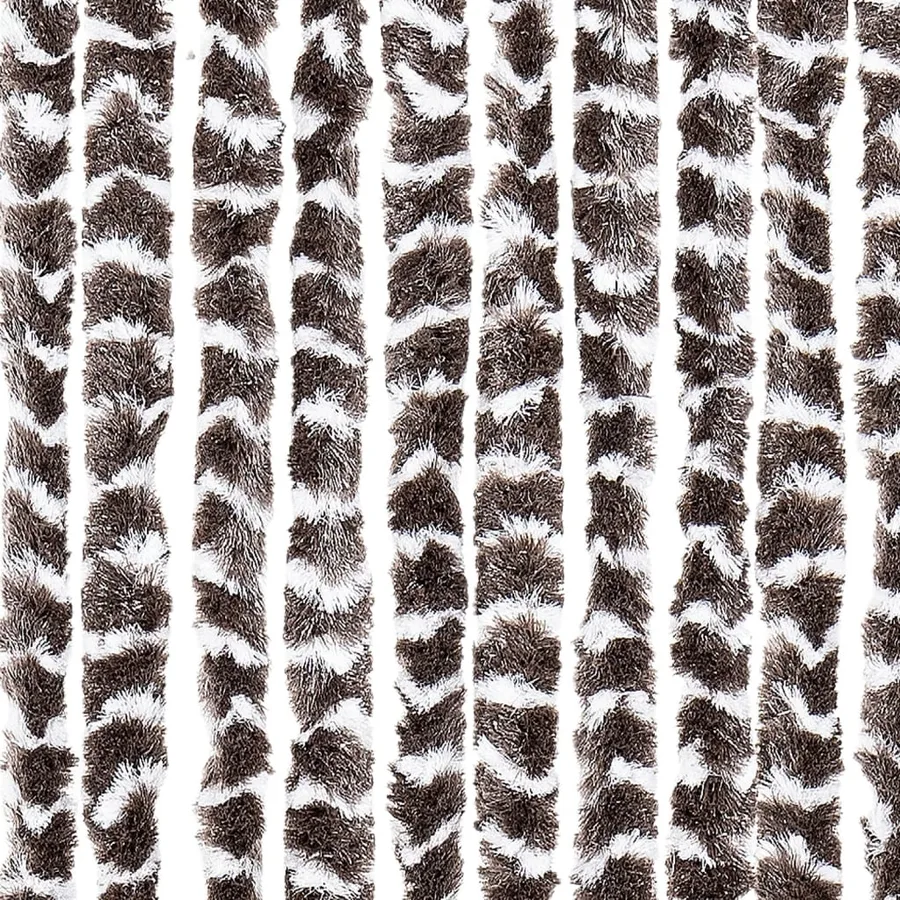 Rideau anti-mouches marron et blanc 90x200 cm chenille - 5