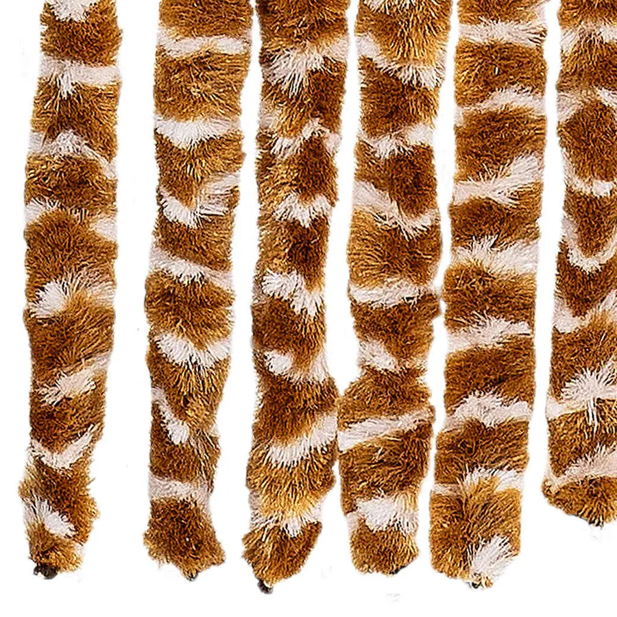 Rideau anti-mouches ocre et blanc 56x200 cm chenille - 6