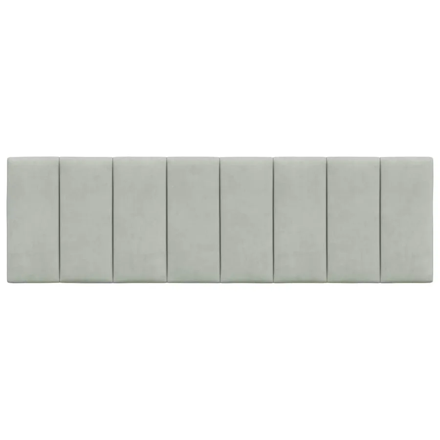 Coussin de tête de lit Hanko gris clair 160 cm velours - 5