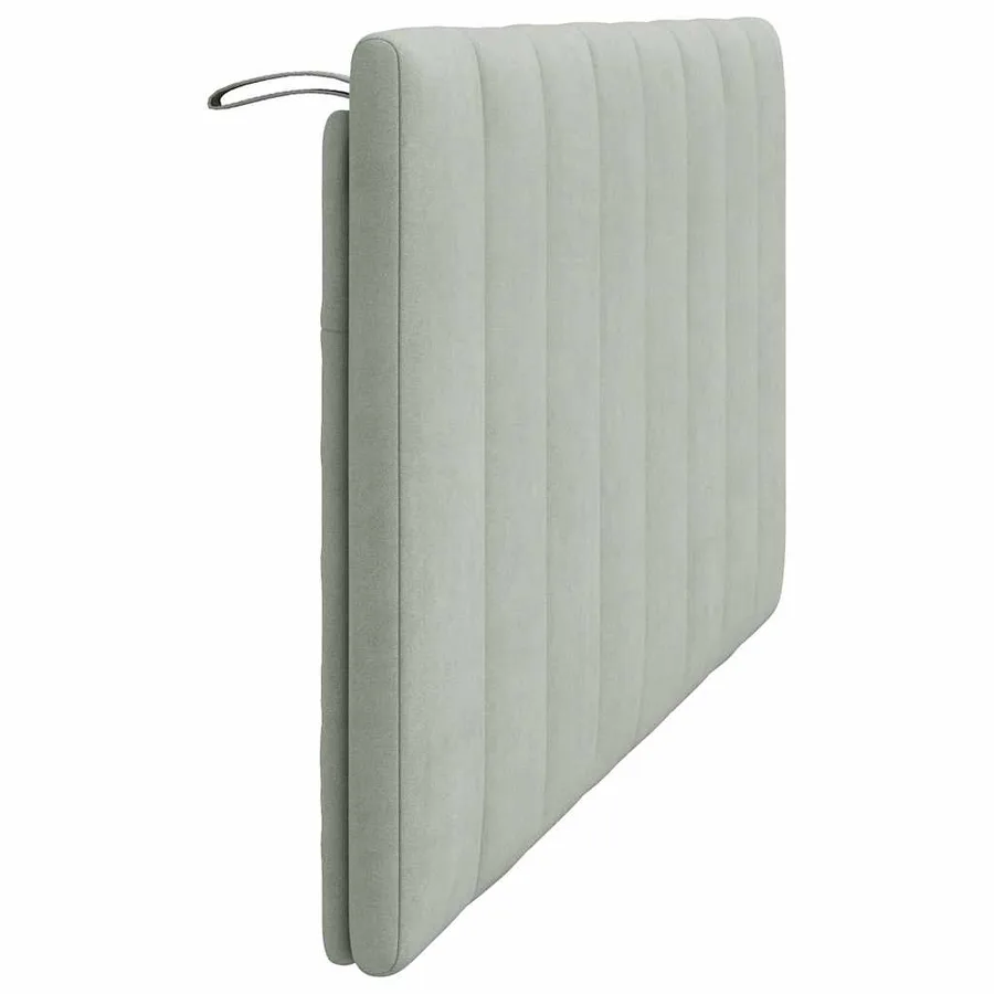 Coussin de tête de lit Hanko gris clair 160 cm velours - 6