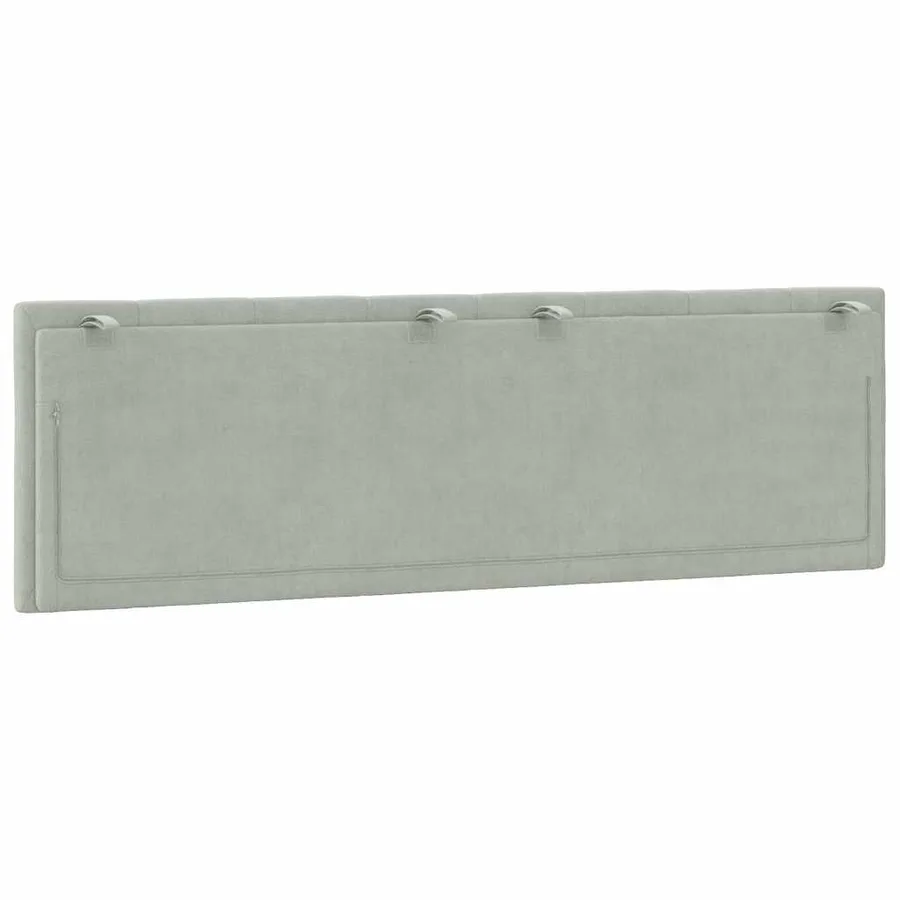 Coussin de tête de lit Hanko gris clair 160 cm velours - 7