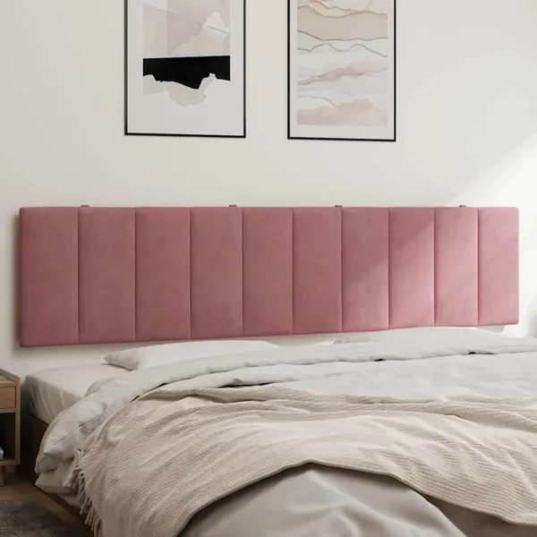 Coussin de tête de lit Hanko rose 200 cm velours