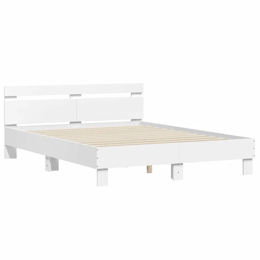 Cadre de lit sans matelas blanc 150x200 cm - 3