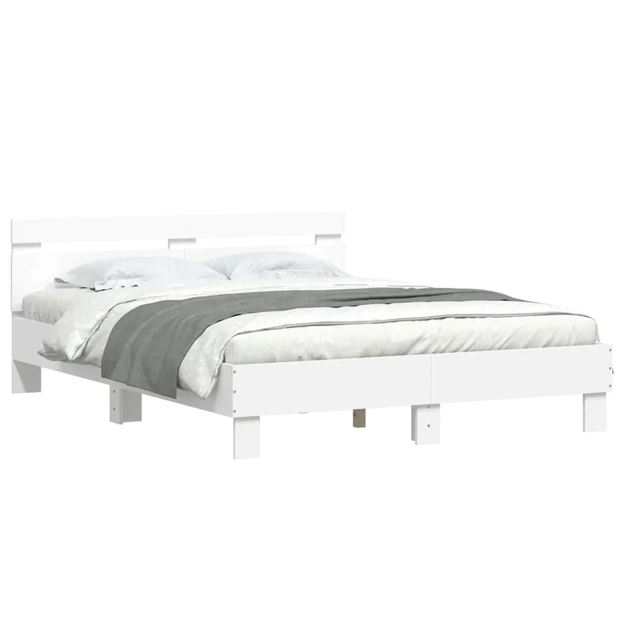 Cadre de lit sans matelas blanc 150x200 cm - 4