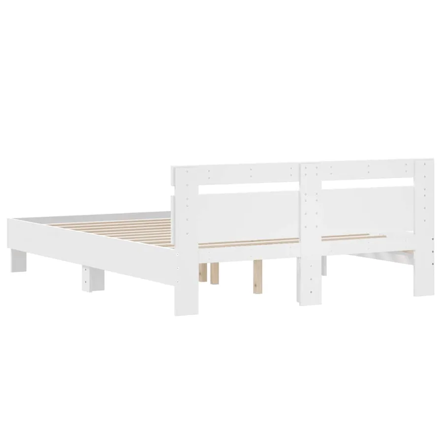 Cadre de lit sans matelas blanc 150x200 cm - 7