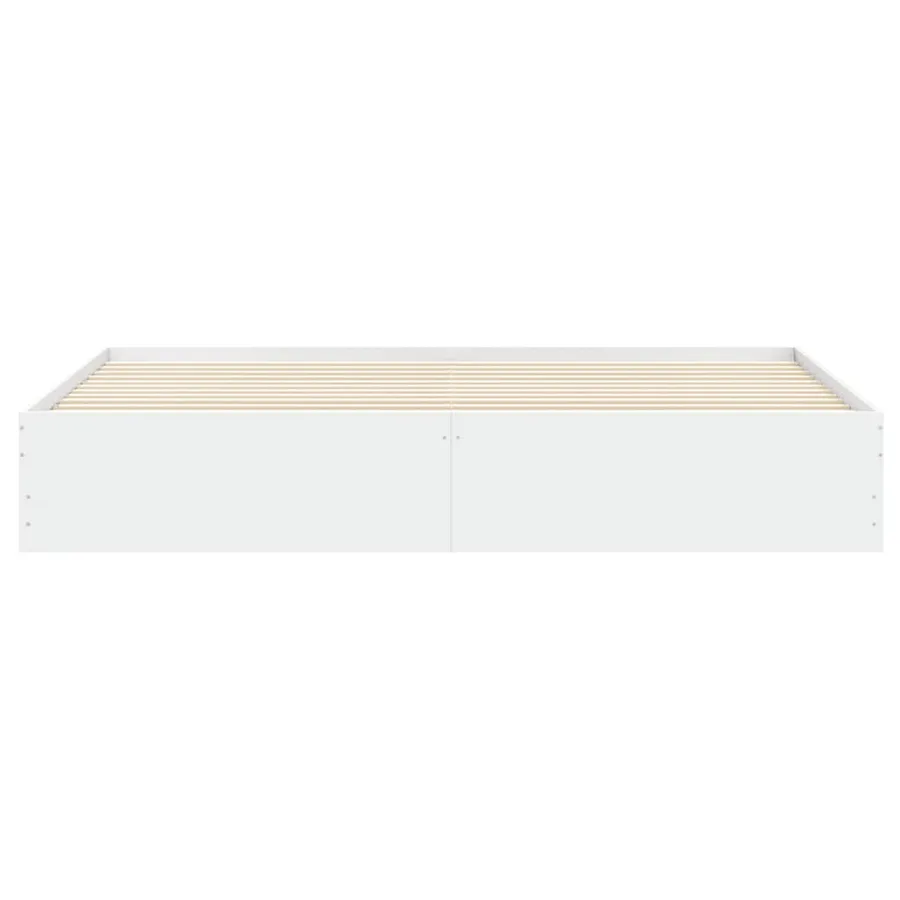 Cadre de lit avec tiroirs sans matelas blanc 160x200 cm - 6