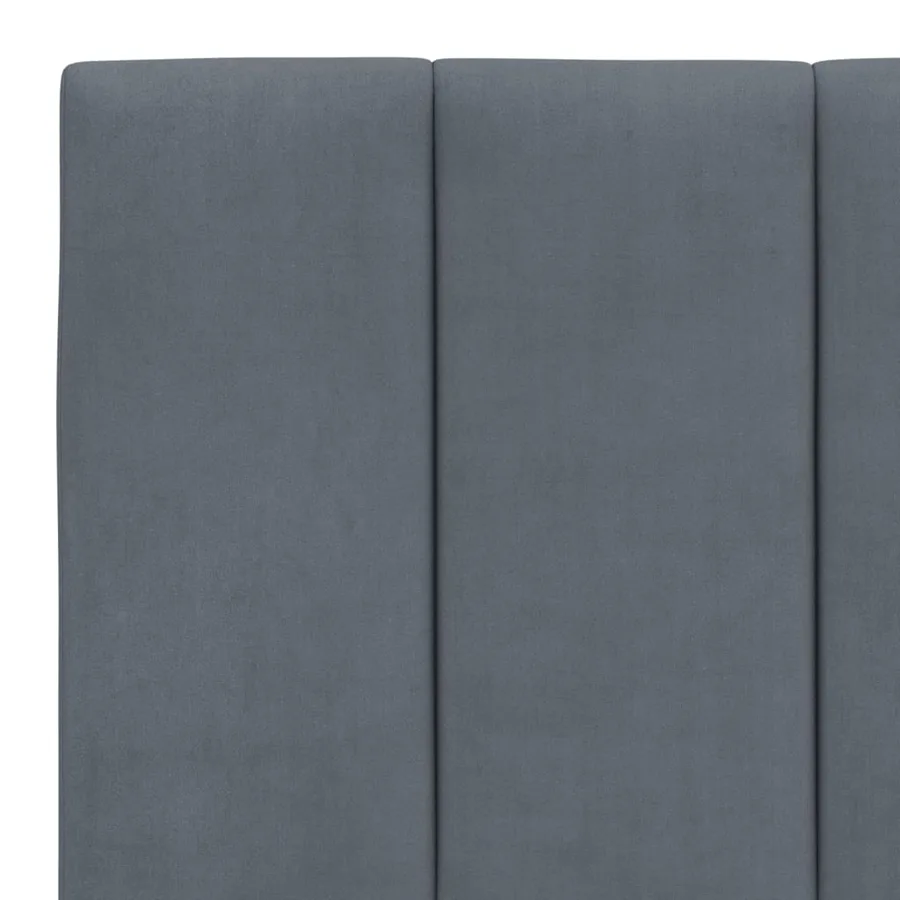 Lit avec matelas Hanko gris foncé 160x200 cm velours - 6