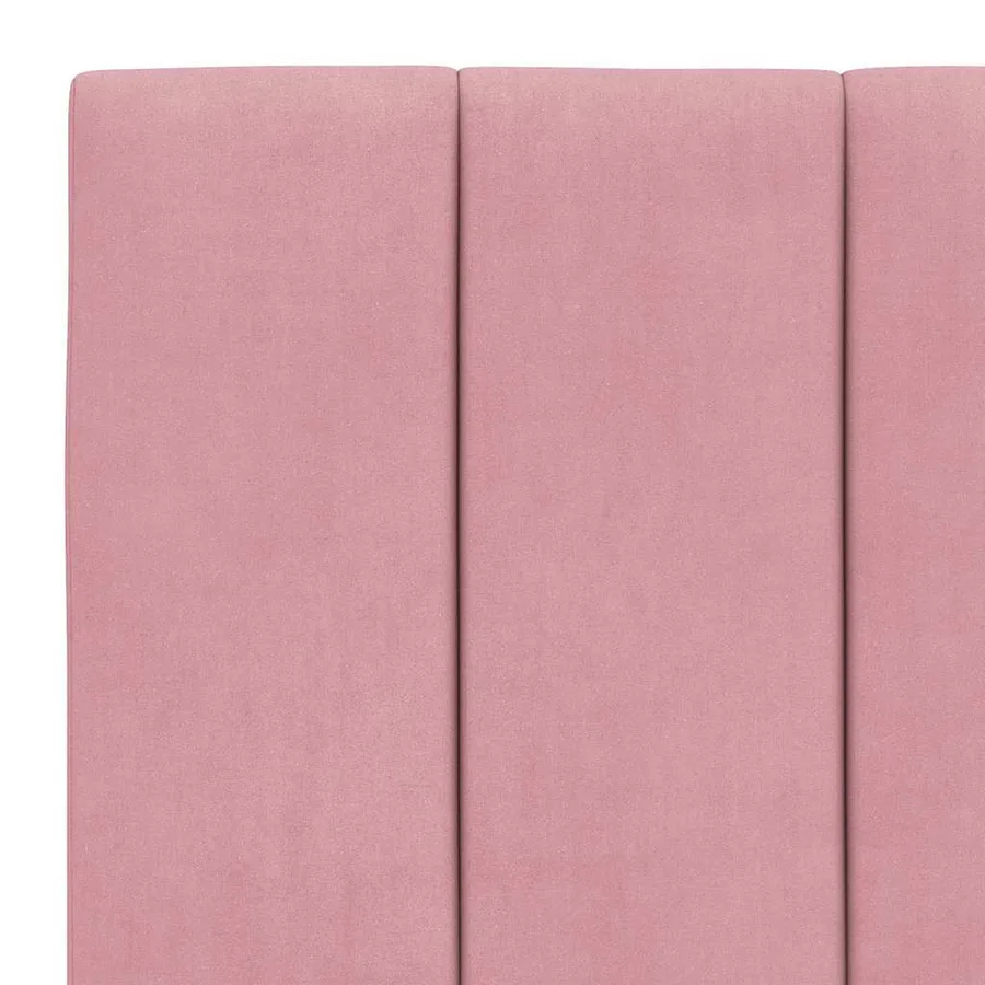 Cadre de lit sans matelas Hanko rose 80x200 cm velours - 10