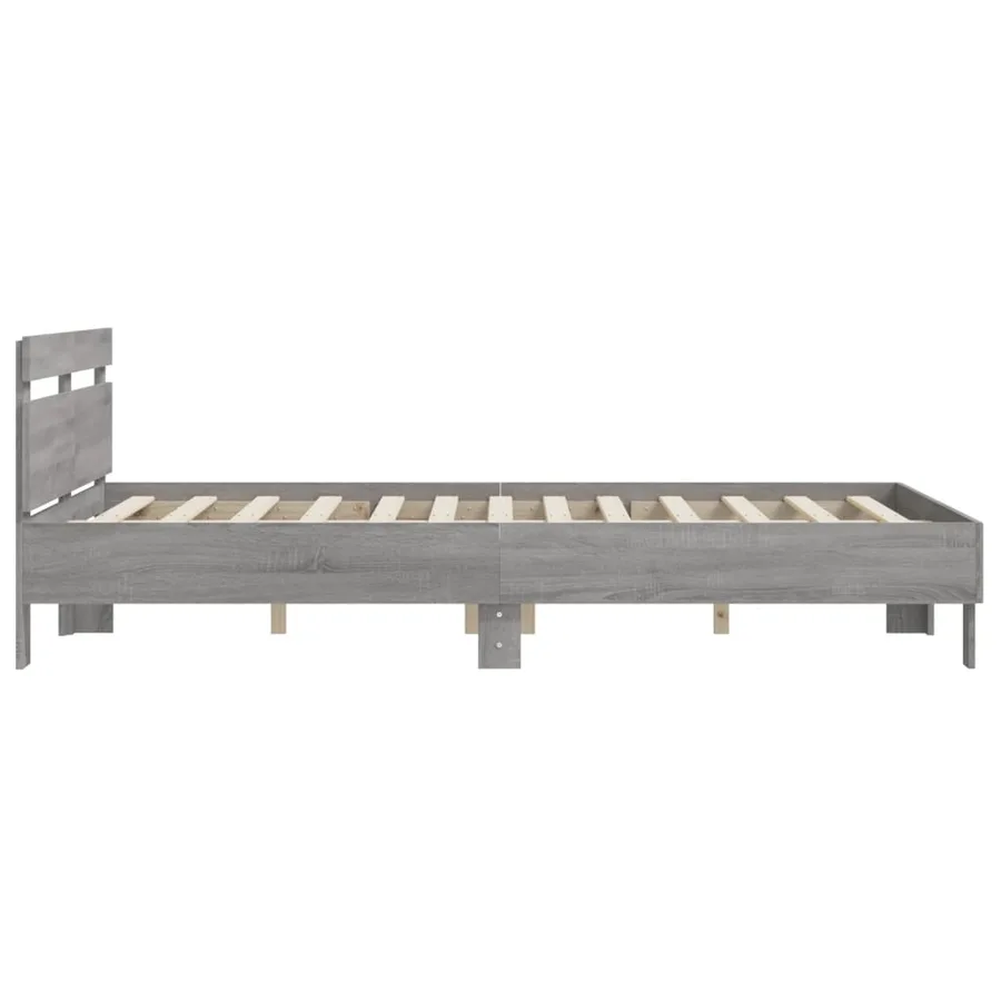 Cadre de lit sans matelas sonoma gris 150x200 cm - 6