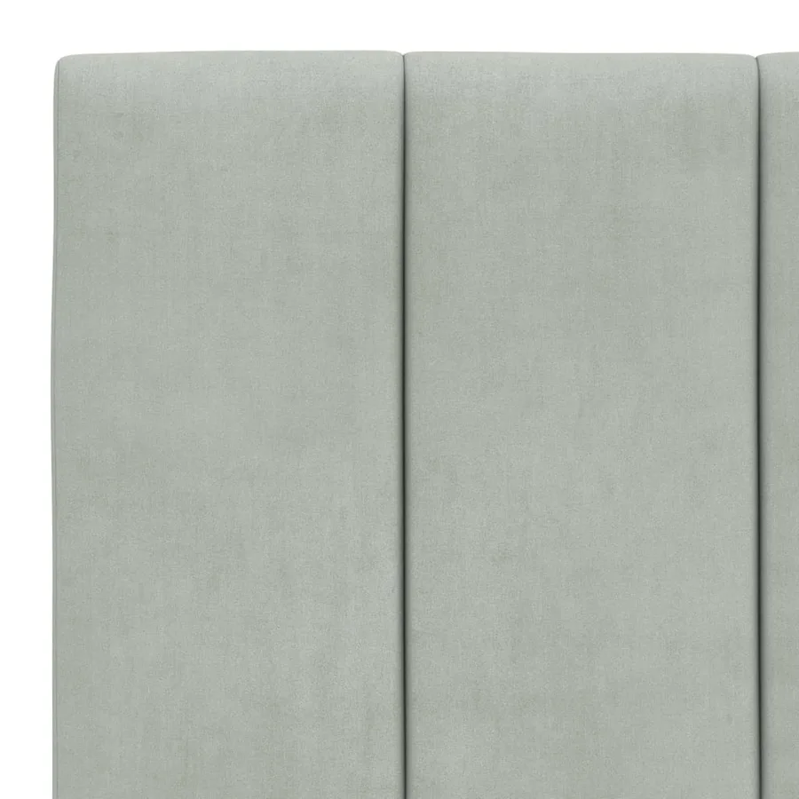 Coussin de tête de lit Hanko gris clair 100 cm velours - 8
