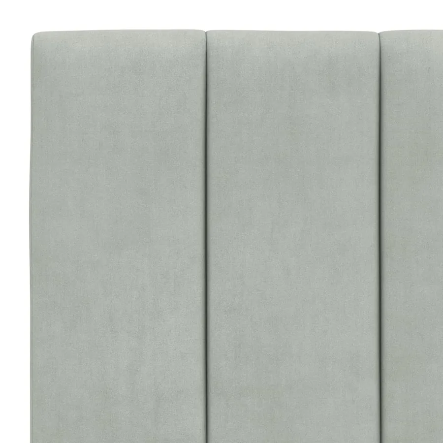 Lit avec matelas Hanko gris clair 90x200 cm velours - 6