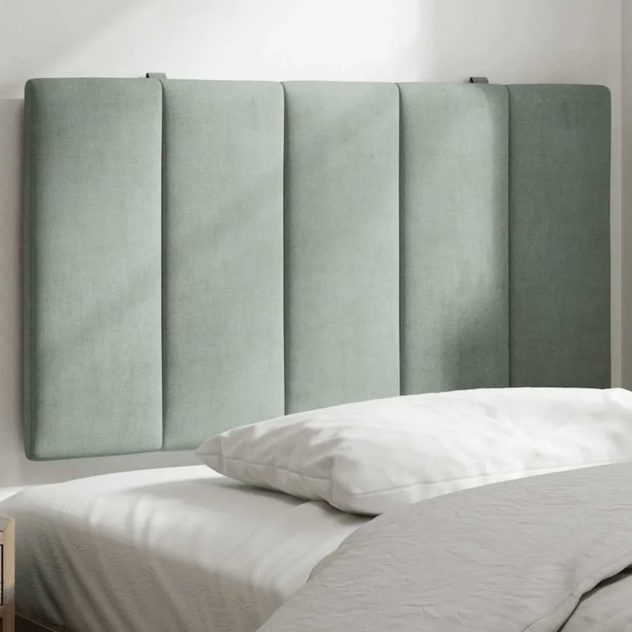 Coussin de tête de lit Hanko gris clair 90 cm velours
