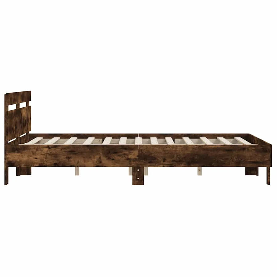 Cadre de lit sans matelas chêne fumé 140x200 cm - 6