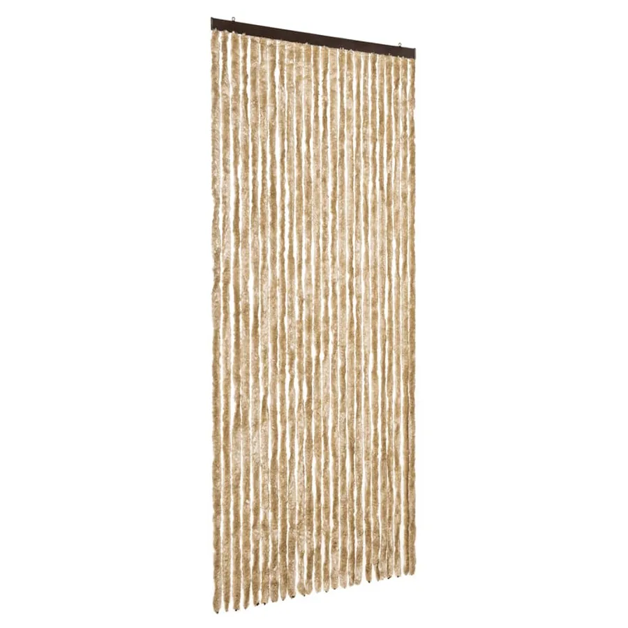 Rideau anti-mouches beige 100x230 cm chenille - 2