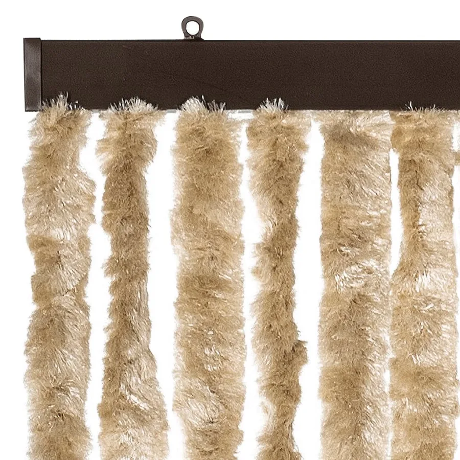 Rideau anti-mouches beige 100x230 cm chenille - 4