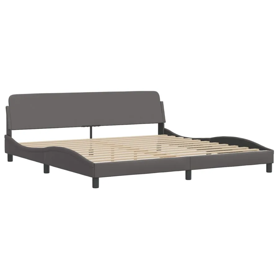 Cadre de lit Viana avec LED sans matelas gris 200x200 cm - 8