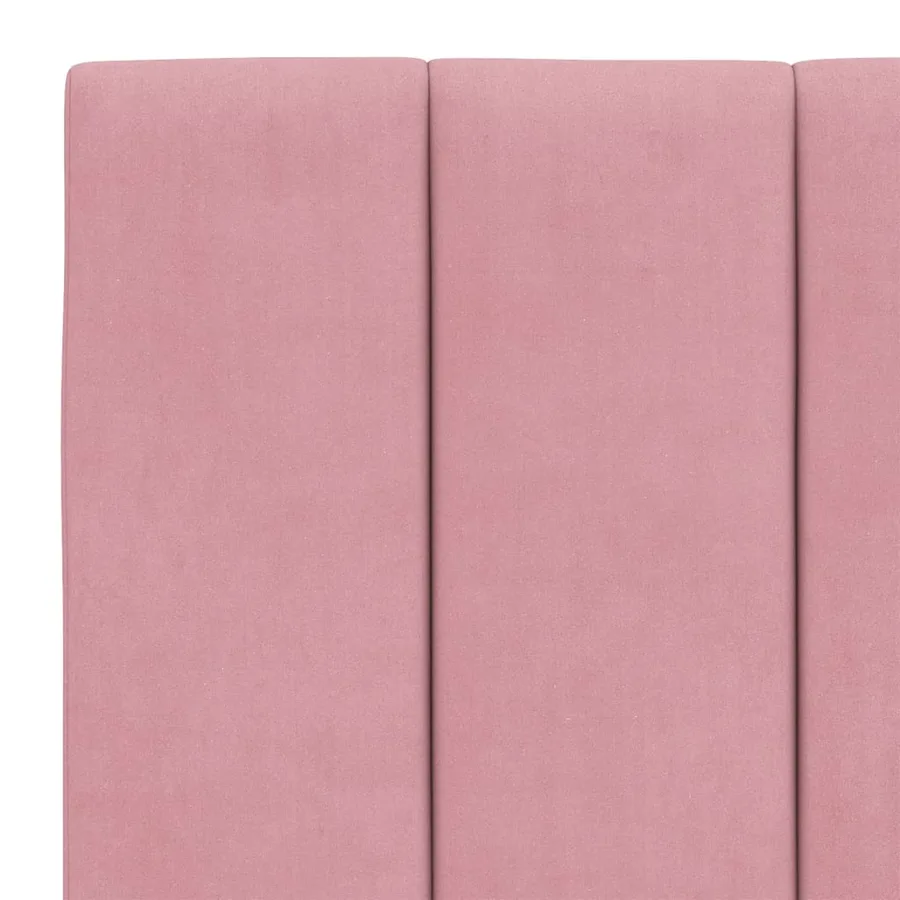 Cadre de lit avec LED sans matelas Hanko rose 140x200 cm velours - 11