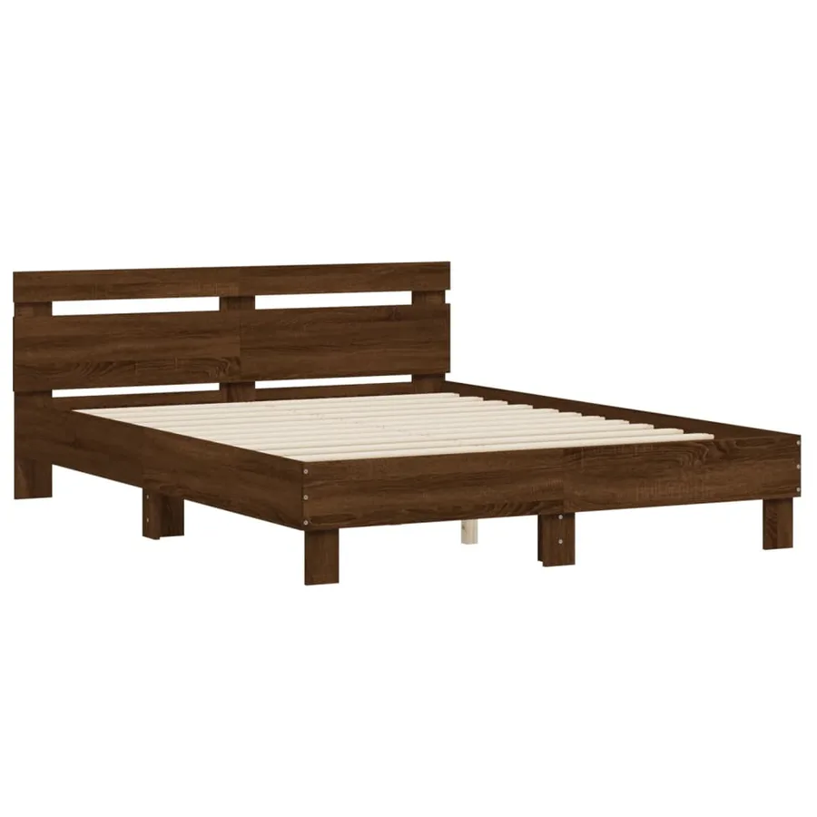 Cadre de lit sans matelas chêne marron 140x200 cm - 3