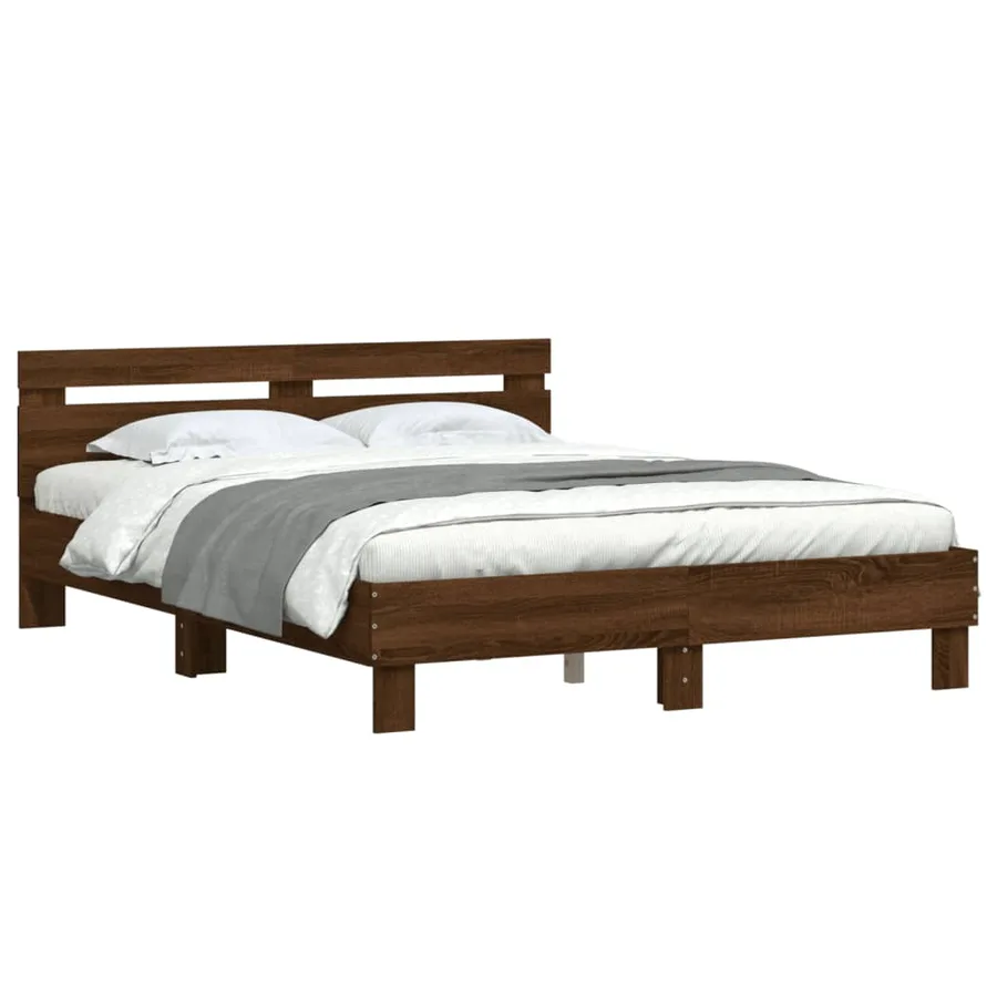 Cadre de lit sans matelas chêne marron 140x200 cm - 4