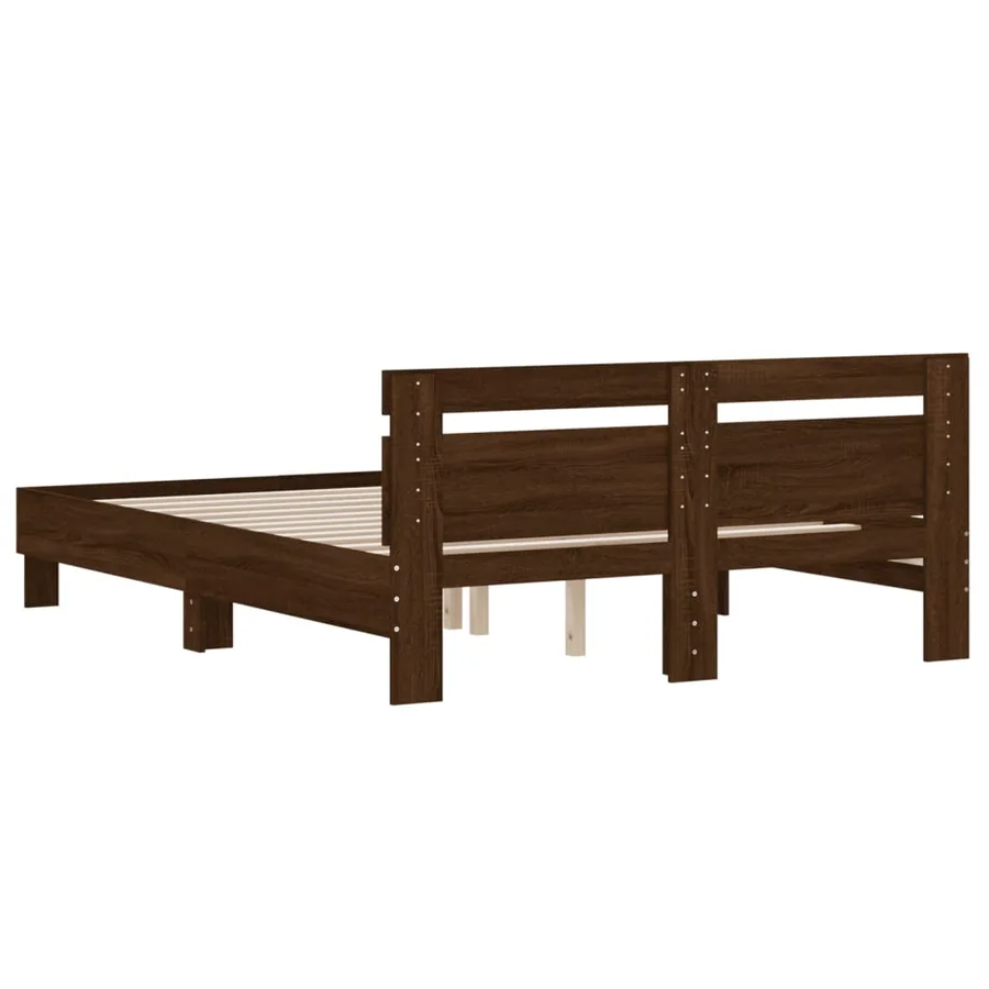Cadre de lit sans matelas chêne marron 140x200 cm - 7