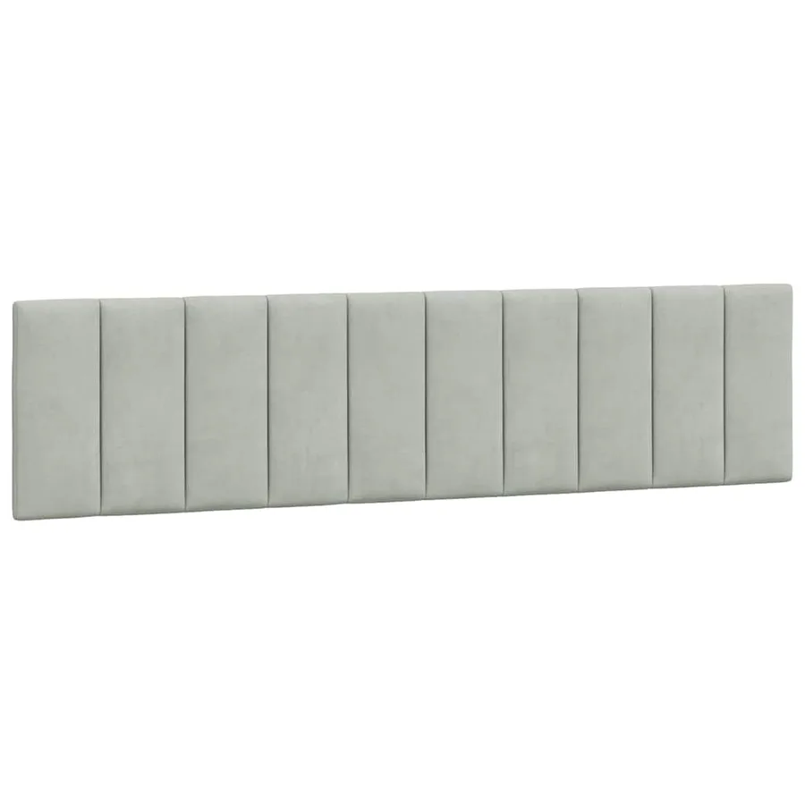 Coussin de tête de lit Hanko gris clair 200 cm velours - 2