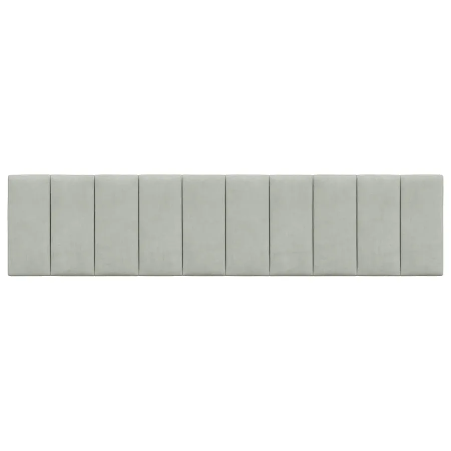 Coussin de tête de lit Hanko gris clair 200 cm velours - 5