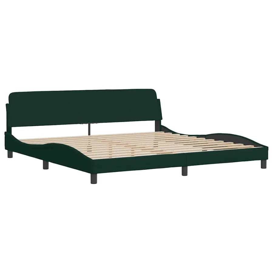 Cadre de lit avec LED sans matelas Hanko vert foncé 200x200 cm velours - 9