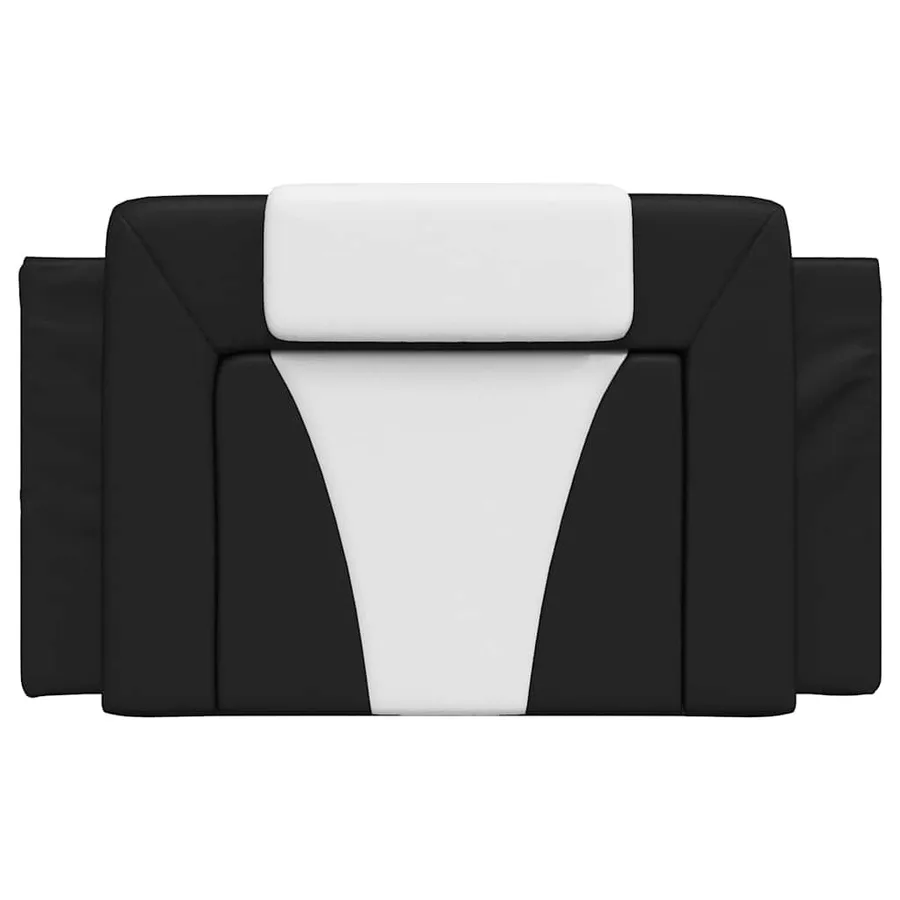 Coussin de tête de lit Viana noir et blanc 90 cm similicuir - 5