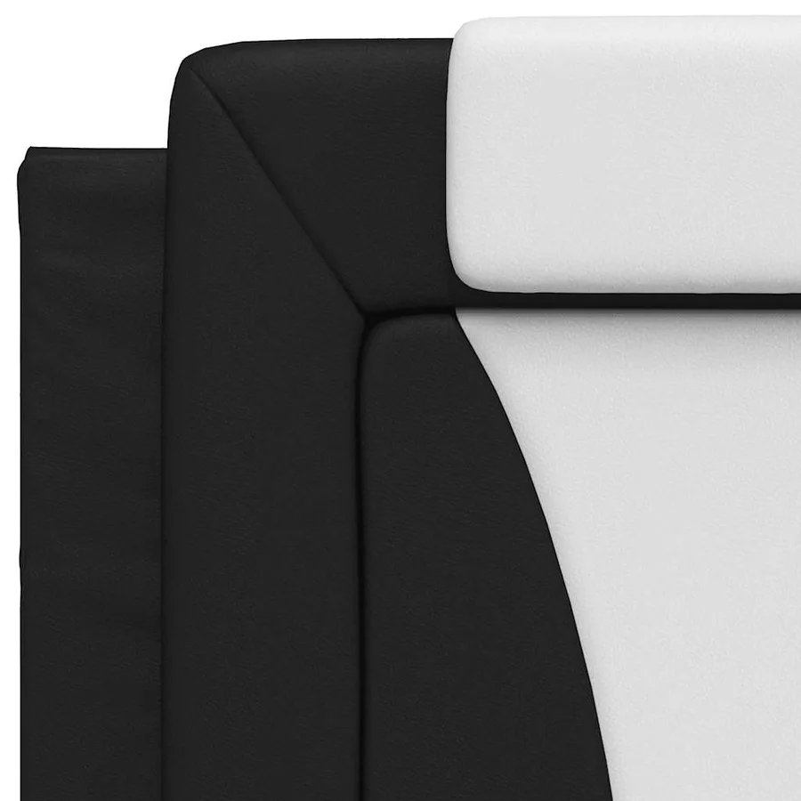Coussin de tête de lit Viana noir et blanc 90 cm similicuir - 8