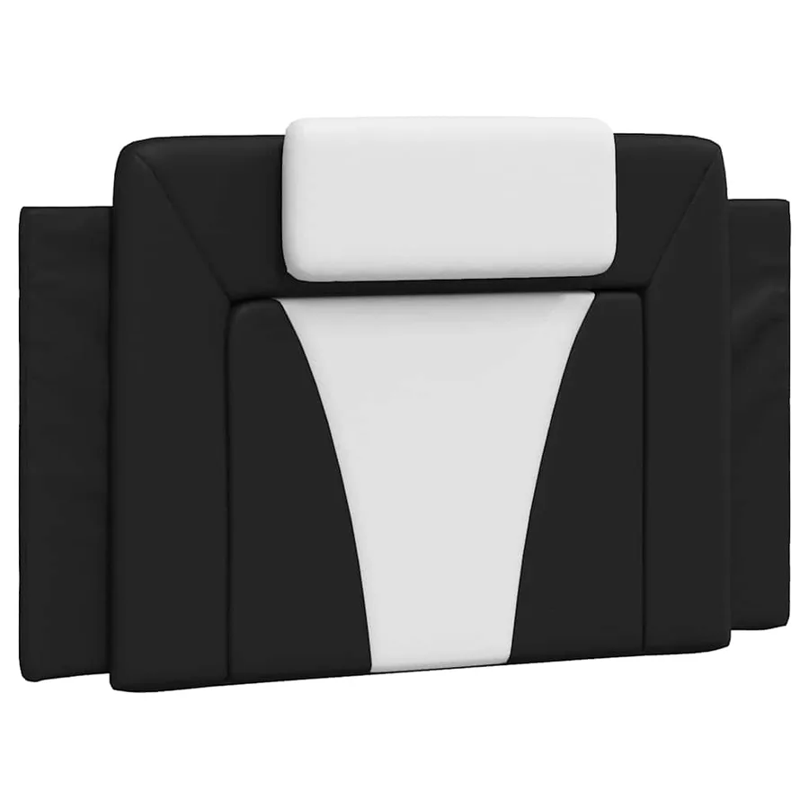Cadre de lit Viana sans matelas noir et blanc 90x200 cm similicuir - 8