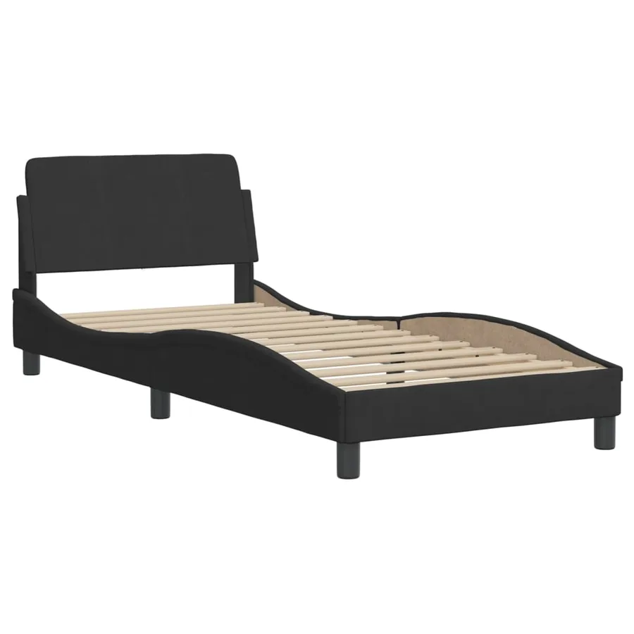 Cadre de lit avec LED sans matelas Hanko noir 90x200 cm velours - 9