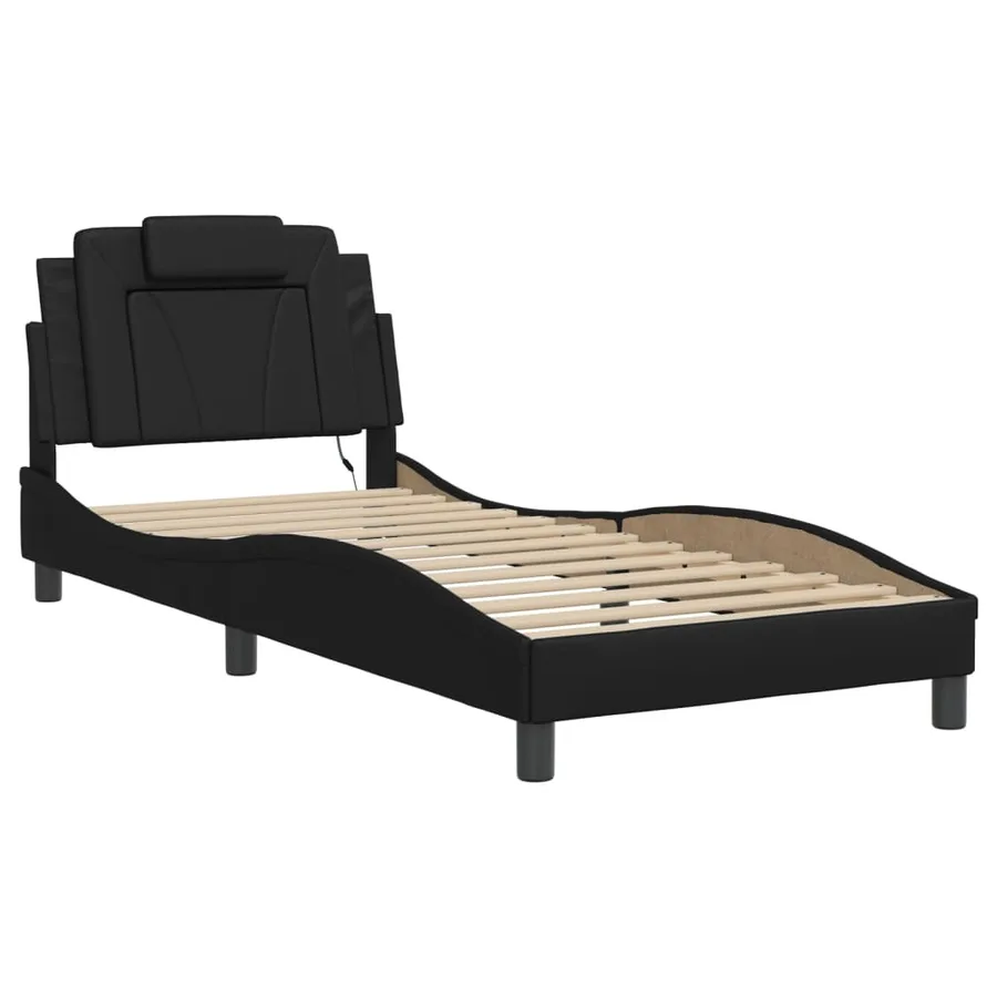 Cadre de lit Viana avec LED sans matelas noir 90x190 cm - 3