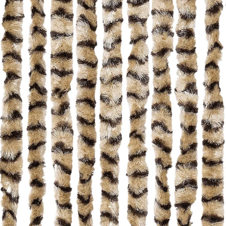 Rideau anti-mouches beige et marron 100x230 cm chenille - 5