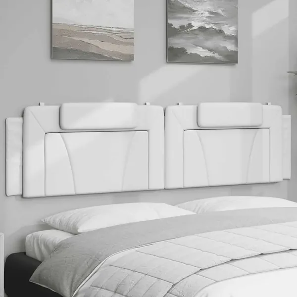 Coussin de tête de lit Viana blanc 200 cm similicuir