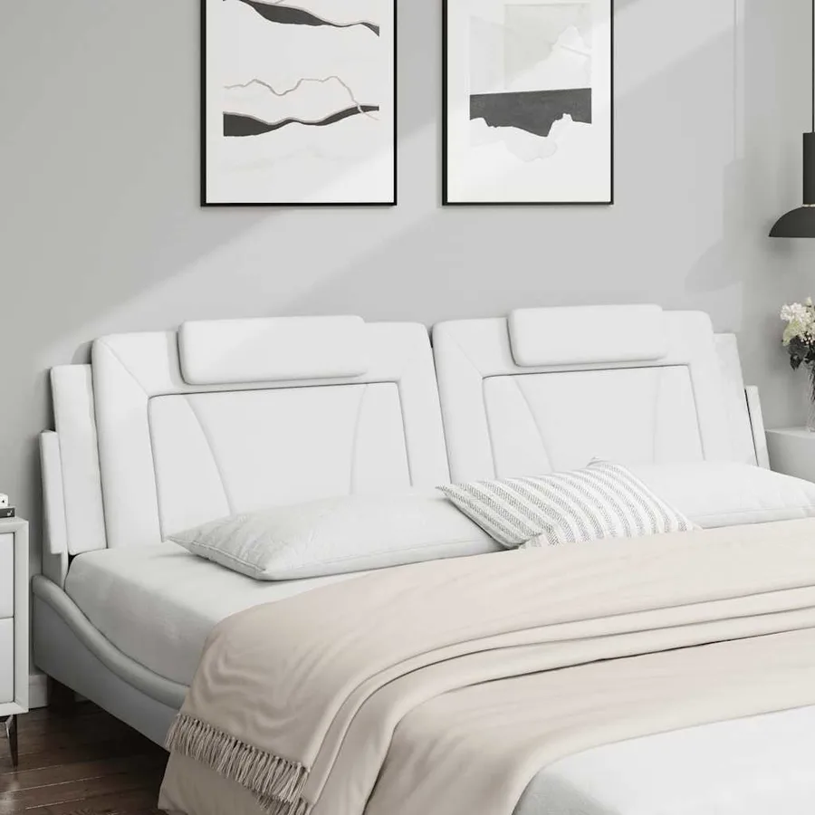 Coussin de tête de lit Viana blanc 200 cm similicuir - 3
