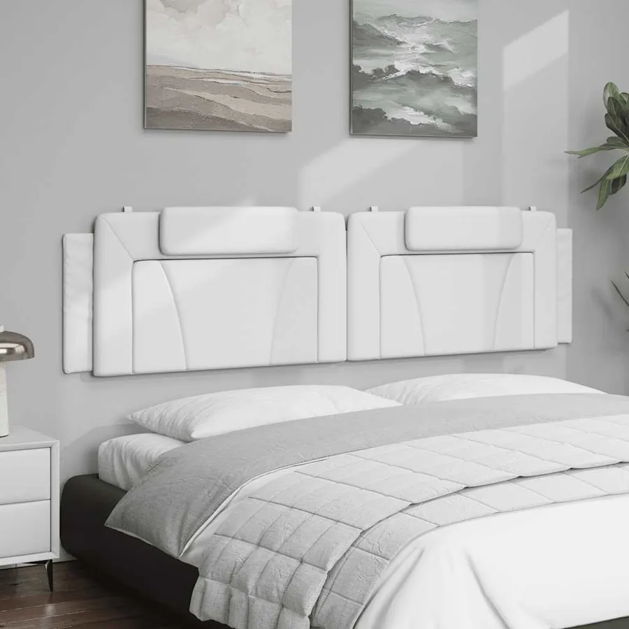 Coussin de tête de lit Viana blanc 200 cm similicuir - 4