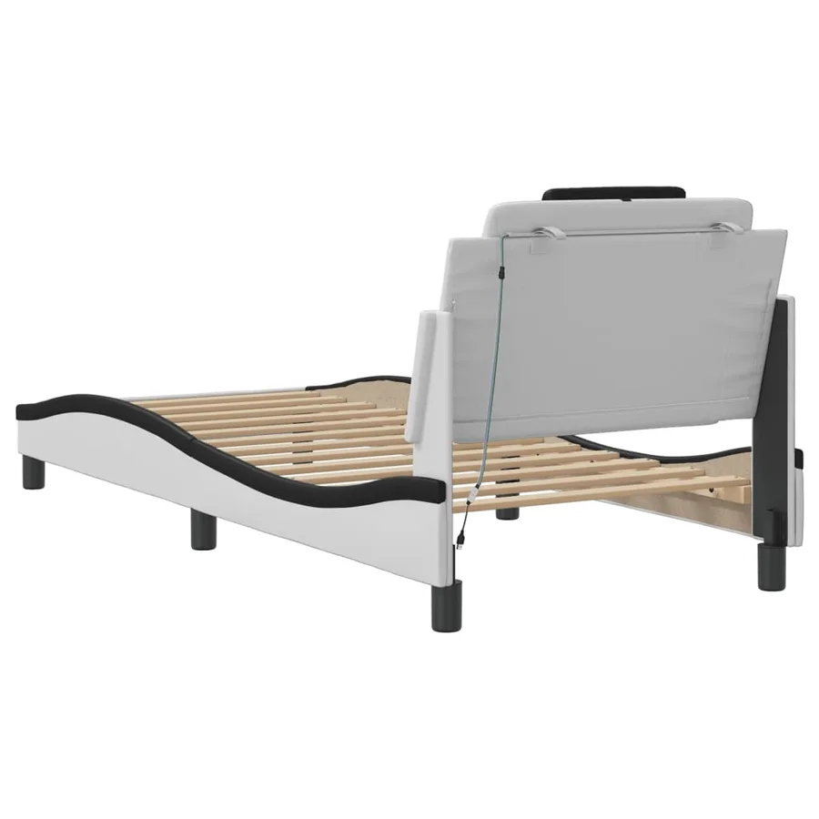 Cadre de lit Viana avec LED sans matelas blanc et noir 90x190 cm - 10